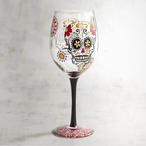 RARE NWT Pier One Sugar Skull Dias de Los Muertos/ Day of the Dead Wineglasses